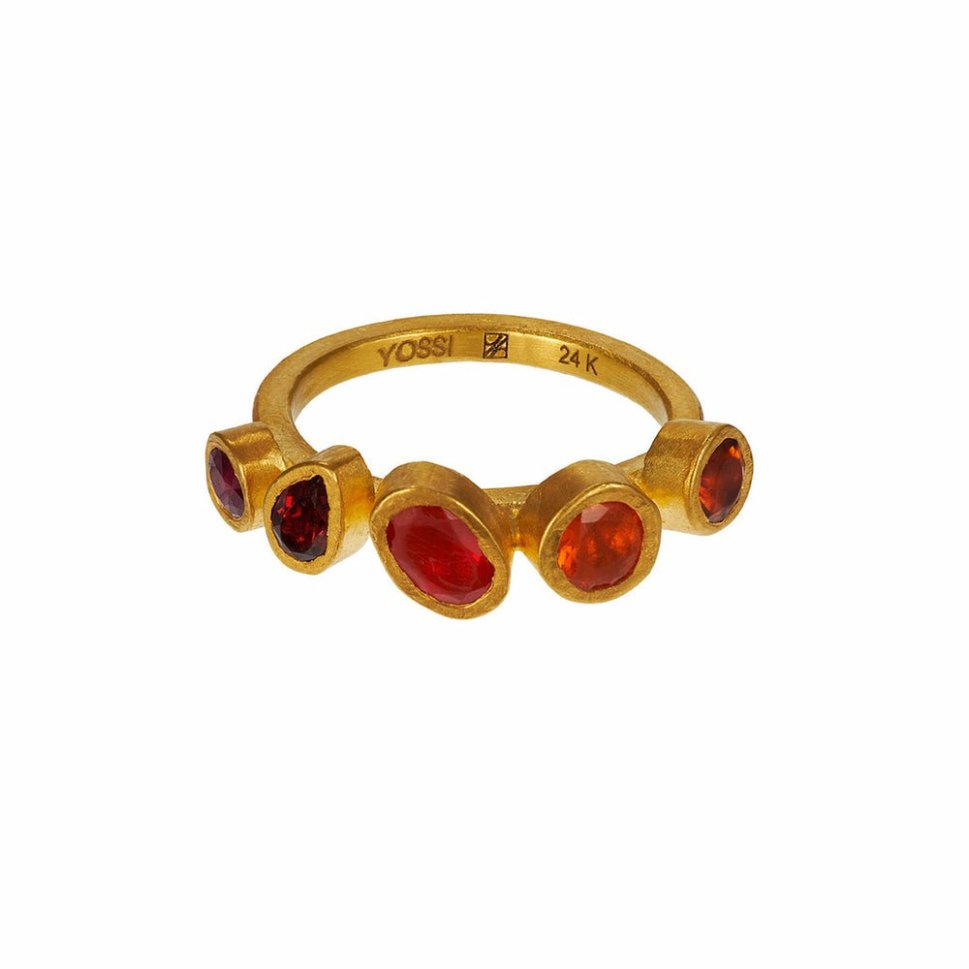 Rings Yossi Harari  | 24K Gold Orange Mix Gemstone Reyna Ring