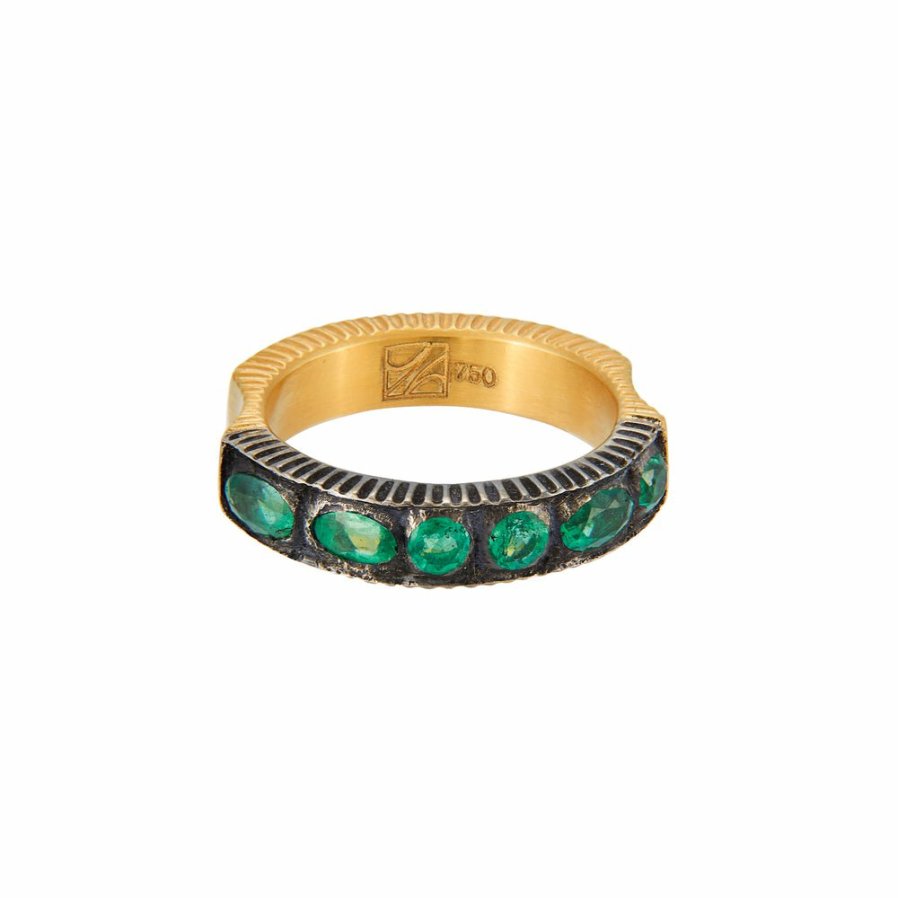 Rings Yossi Harari  | 18K Gold Emerald Cascade Ring