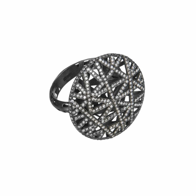 Rings Yossi Harari  | 18K Gold Rhodium Round Lace Ring