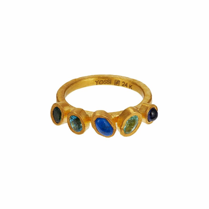 Rings Yossi Harari  | 24K Gold Blue Mix Gemstone Ring